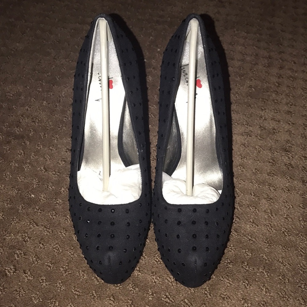 Black blinged heels